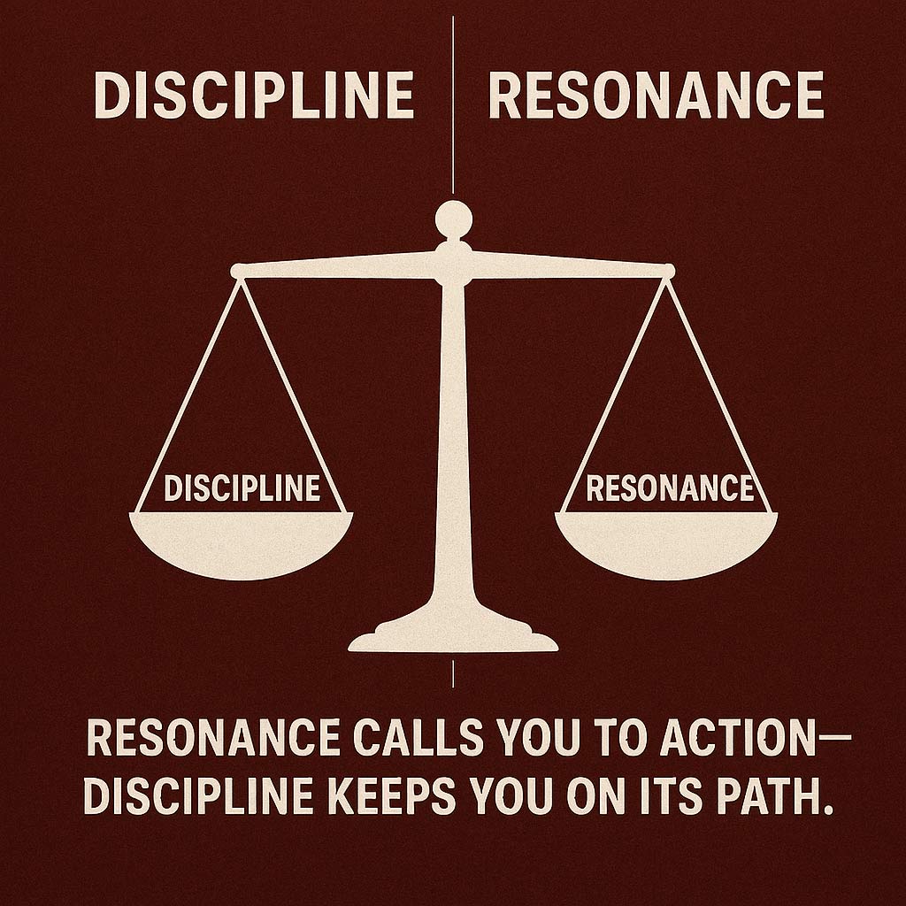 Image showing a scale that shows discipline and resonance as a balance